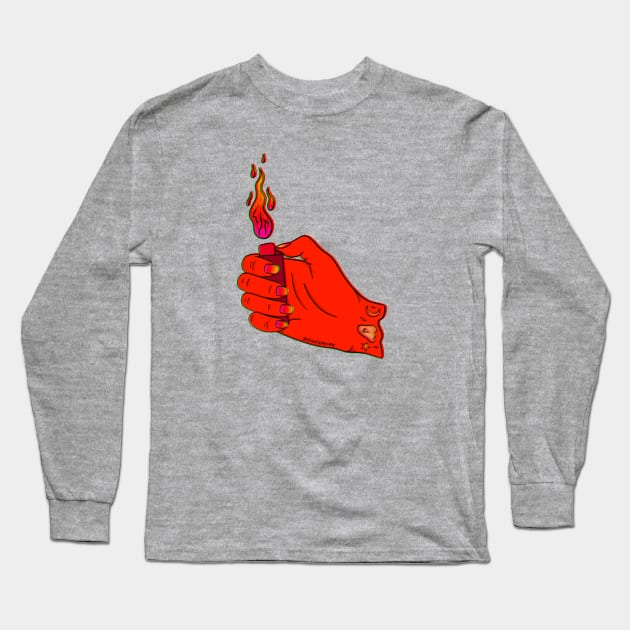 Lit Lighter Long Sleeve T-Shirt by Doodle by Meg